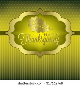 Elegant leaf Thanksgiving card in vector format