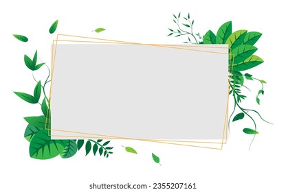 Elegant leaf vector frame illustration