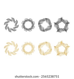 Elegant Leaf-Inspired Geometric Wreath Designs