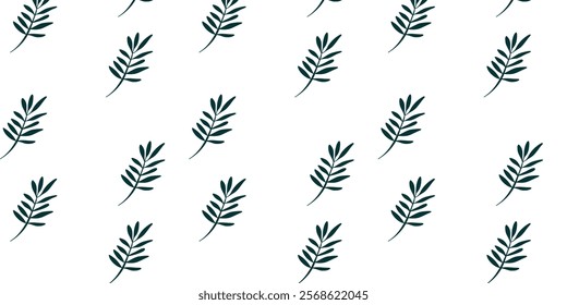 elegant leafy branch seamless vector design