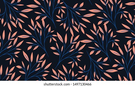 Elegant Leaves in decorative format background 