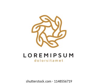 Elegant Leaves Logo Template Design Vector, Emblem, Concept Design, Creative Symbol, Icon