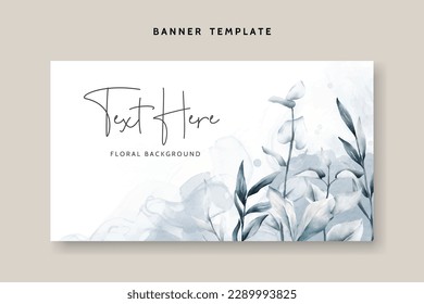 Elegant leaves painting watercolor floral background