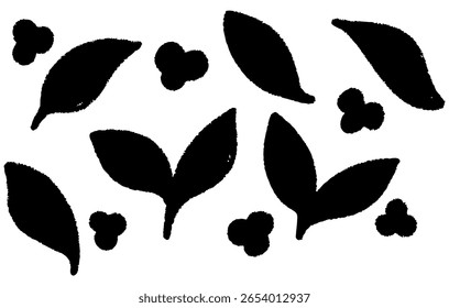 Elegant leaves silhouette vector collection with floral and leaf elements for nature design and illustration