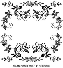 Elegant leaves and wreath frame, space for your text, for design of various card. Vector