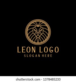 Elegant Leon Circle gold monoline Logo Template