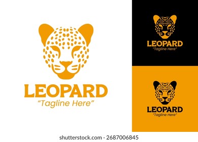 Logotipo elegante de la cabeza del leopardo para la impresión digital y