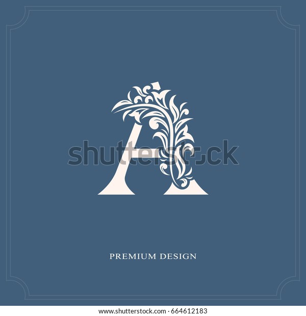 Elegant Letter Graceful Royal Style Calligraphic Stock Vector Royalty Free 664612183