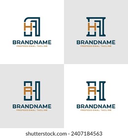 Elegant Letter AH and HA Monogram Logo, suitable for business with AH or HA initials