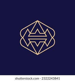 elegant letter B or BB arrow lines logo