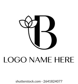 Elegant letter b logo with floral design for brand identity