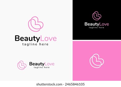Elegant letter B in minimalist line logo. Cute butterfly for beauty salon business design template