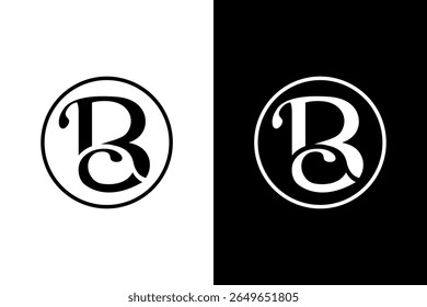 Letra Elegante B Monograma Logo Design
