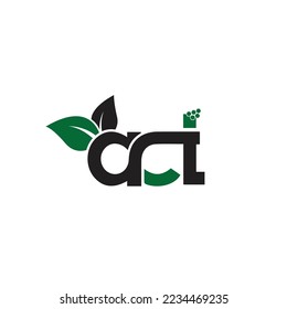 Elegant letter a c t with leaf lab logo