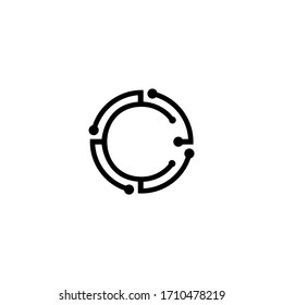 elegant letter c and tech logo design