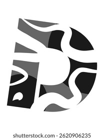 Elegant letter D abstract pattern logo