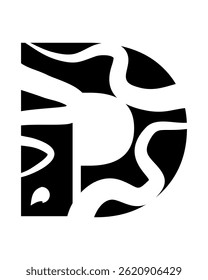 Logotipo abstracto elegante del patrón de la letra D