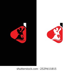 Elegant Letter D Dance Logo Design with Flowing Silhouette for Creative Branding