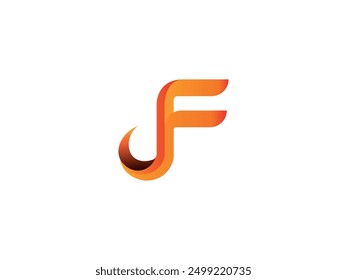 Elegant letter design JF branding logo .Creative minimalist abstract logo design .