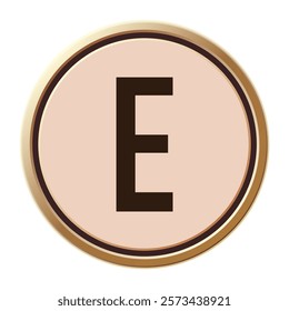 Elegant Letter E Coin Design with Romantic Valentine’s Day Colors