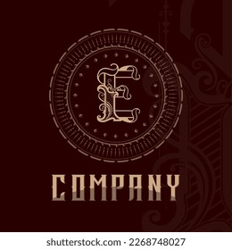 Elegant letter E. Graceful royal style. Calligraphic and Vintage drawn emblem for design, brand name, business card, Restaurant, Boutique, Hotel.