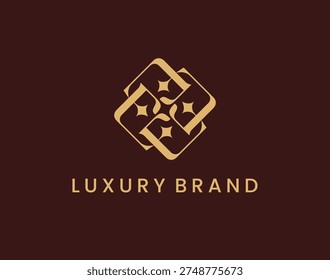 Elegant Letter E Monogram Golden Abstract Luxury Brand Logo