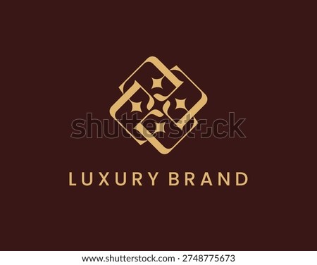 Elegant Letter E Monogram Golden Abstract Luxury Brand Logo