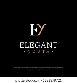 Elegant letter E Y FY logo vector design template