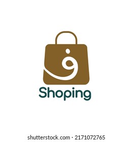 Elegant Letter F Arabic Font Logo. Initial FA And Shoping Bag Logo Design For Mart, Market, Store And Shop Brand Identity