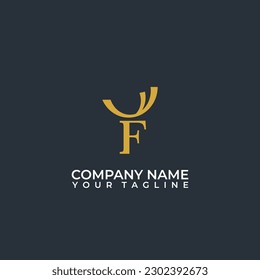 Elegant Letter F Deer Logo Design Vector.