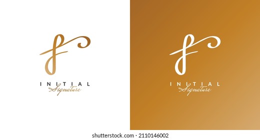Elegant Letter F Logo Design with Handwriting Style. F Signature Logo or Symbol for Wedding, Fashion, Jewelry, Boutique, and Business Identity