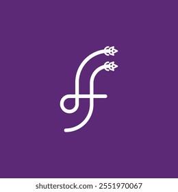 Elegant letter F shaped into lavender, best for lavender farm logo