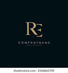 elegant RE letter fashion vector logo