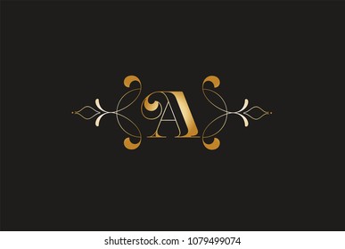 Elegant Letter Floral Golden Designcreative Monogram Stock Vector ...