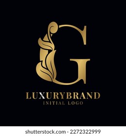elegant letter G floral initial vector logo design element