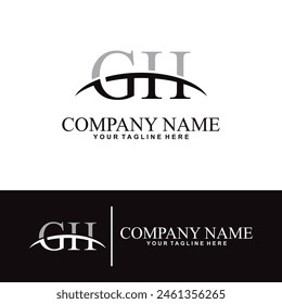 Elegant letter G H initial accounting logo design concept, accounting business logo design template