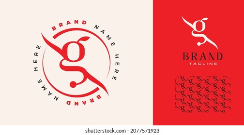 Elegant Letter G round Logo for clothing, fashion, boutique, shopping, art brands with pattern and logo variations for professional branding design use