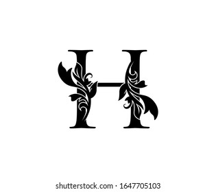 Elegant Letter H Graceful Royal Style Stock Vector (royalty Free 