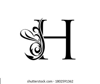 Elegant Letter H Graceful Royal Style Stock Vector (Royalty Free ...