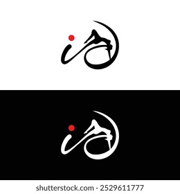 Elegant Letter id Couple Dance Logo Design with Flowing Silhouette for Creative Branding