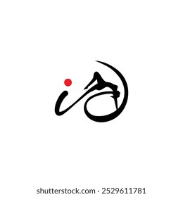 Elegant Letter id Couple Dance Logo Design with Flowing Silhouette for Creative Branding