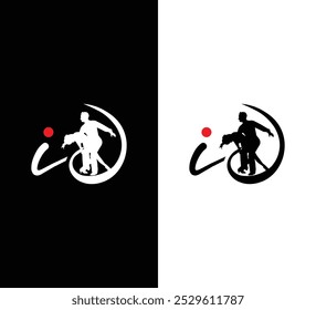 Elegant Letter id Couple Dance Logo Design with Flowing Silhouette for Creative Branding