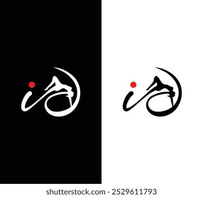 Elegant Letter id Couple Dance Logo Design with Flowing Silhouette for Creative Branding