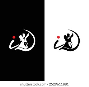 Elegant Letter id Couple Dance Logo Design with Flowing Silhouette for Creative Branding