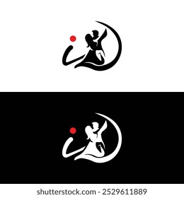 Elegant Letter id Couple Dance Logo Design with Flowing Silhouette for Creative Branding