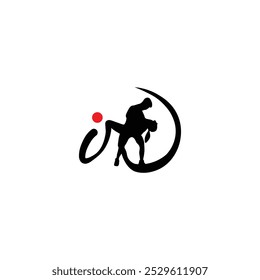 Elegant Letter id Couple Dance Logo Design with Flowing Silhouette for Creative Branding