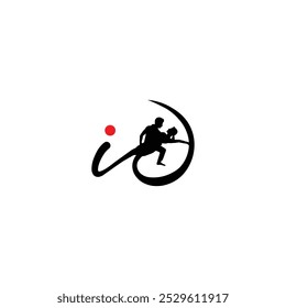 Elegant Letter id Couple Dance Logo Design with Flowing Silhouette for Creative Branding