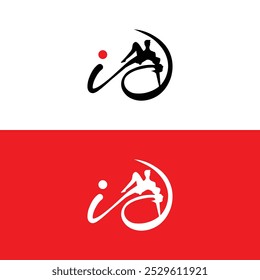 Elegant Letter id Couple Dance Logo Design with Flowing Silhouette for Creative Branding