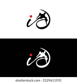 Elegant Letter id Couple Dance Logo Design with Flowing Silhouette for Creative Branding