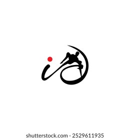 Elegant Letter id Couple Dance Logo Design with Flowing Silhouette for Creative Branding